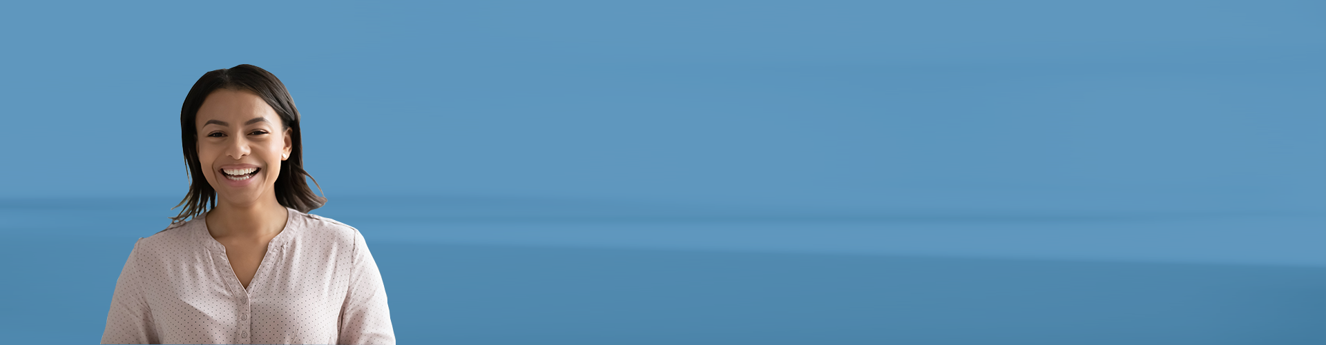 Girl on blue background banner