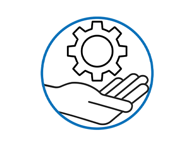 hand holding gear icon